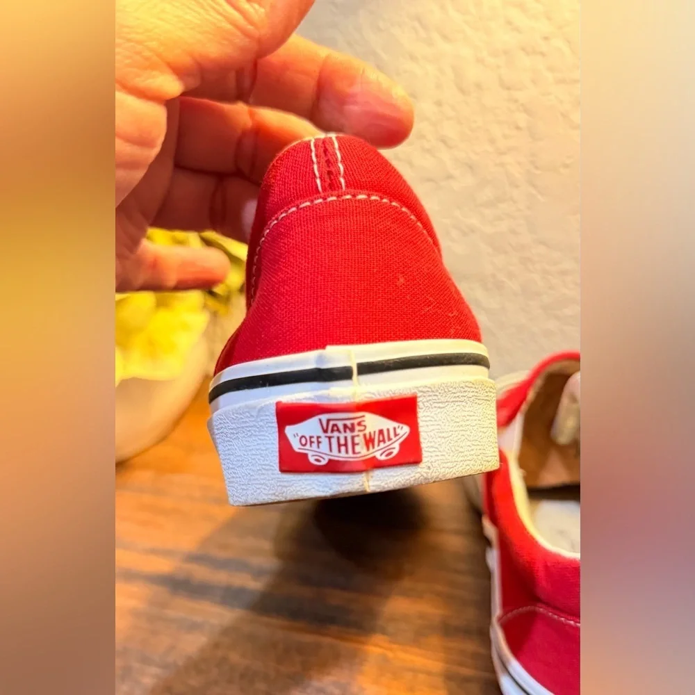 Vans Slip On Checker Blood Drips Flame Red Sneakers Shoes Men’s 5.5 Women’s 7.0 - Picture 6 of 12